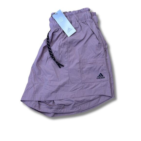 Adidas women M multi sport magic mauve gym shorts new with tag - Picture 2 of 3